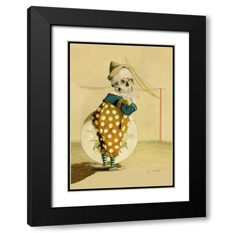 Death Amuses Us Black Modern Wood Framed Art Print with Double Matting by Frusius