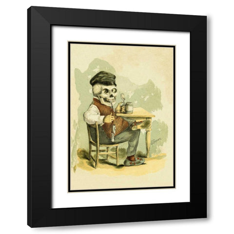 Death Tips a Pint Black Modern Wood Framed Art Print with Double Matting by Frusius