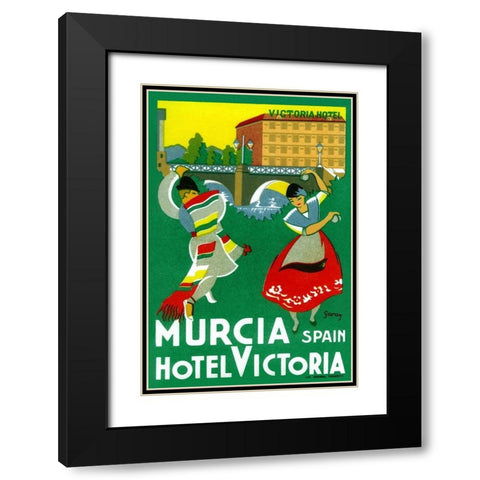 Murcia Hotel - Valencia Spain Black Modern Wood Framed Art Print with Double Matting by Retrotravel
