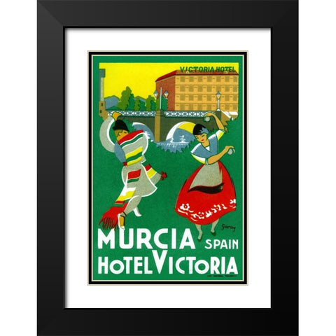 Murcia Hotel - Valencia Spain Black Modern Wood Framed Art Print with Double Matting by Retrotravel