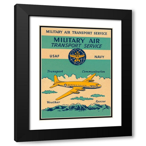 Military Air Transport Service Black Modern Wood Framed Art Print with Double Matting by Retrotravel