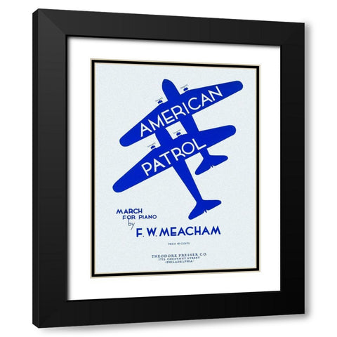 American Patrol Black Modern Wood Framed Art Print with Double Matting by Retrotravel