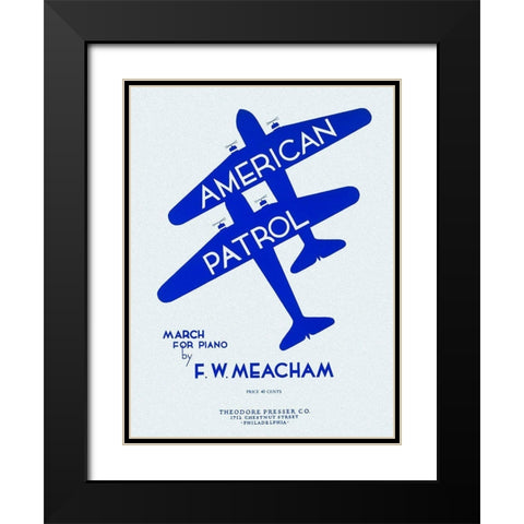 American Patrol Black Modern Wood Framed Art Print with Double Matting by Retrotravel