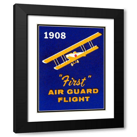 1908 First Air Guard Flight Black Modern Wood Framed Art Print with Double Matting by Retrotravel