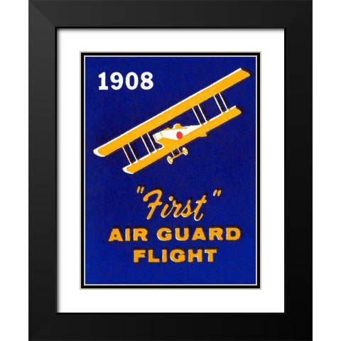 1908 First Air Guard Flight Black Modern Wood Framed Art Print with Double Matting by Retrotravel