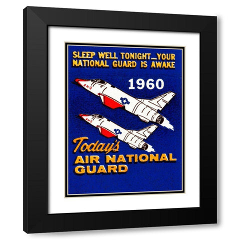 Todays Air National Guard Black Modern Wood Framed Art Print with Double Matting by Retrotravel