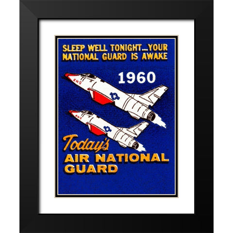 Todays Air National Guard Black Modern Wood Framed Art Print with Double Matting by Retrotravel