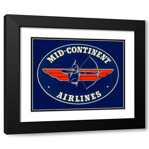 Mid-Continent Airlines Black Modern Wood Framed Art Print with Double Matting by Retrotravel