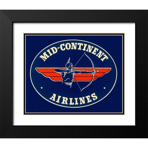 Mid-Continent Airlines Black Modern Wood Framed Art Print with Double Matting by Retrotravel