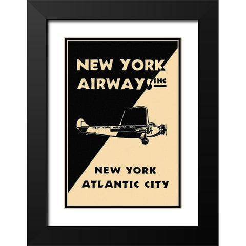 New York Airways Inc Black Modern Wood Framed Art Print with Double Matting by Retrotravel