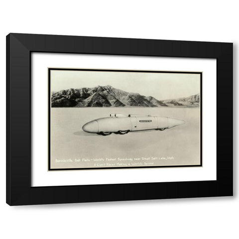 Bonnieville Salt Flats Black Modern Wood Framed Art Print with Double Matting by Retrotravel