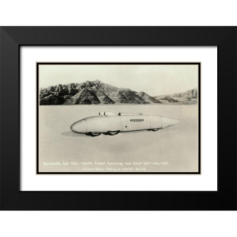 Bonnieville Salt Flats Black Modern Wood Framed Art Print with Double Matting by Retrotravel
