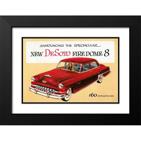New DeSoto Firedome 8 Black Modern Wood Framed Art Print with Double Matting by Retrotravel