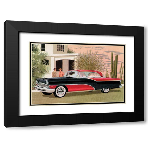 Packard Clipper at the Camelback Inn Black Modern Wood Framed Art Print with Double Matting by Retrotravel