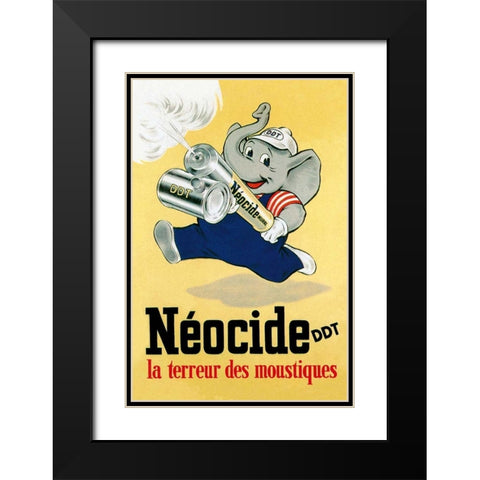 Neocide DDT - La Terreur des Moustiques Black Modern Wood Framed Art Print with Double Matting by Vintage Elephant