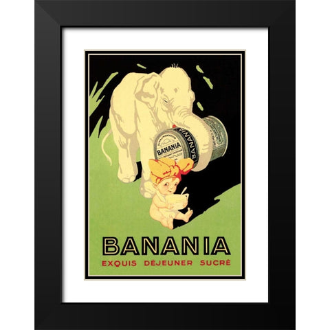 Banania Exquis Dejeuner Sucre Black Modern Wood Framed Art Print with Double Matting by Vintage Elephant