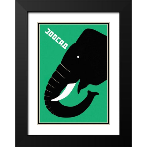 The Zoo - Elephant Black Modern Wood Framed Art Print with Double Matting by Bulanov, Dmitrii