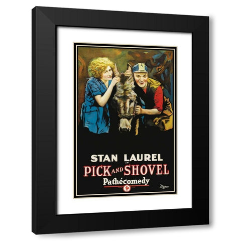 Movie Poster: Stan Laurel in Pick and Shovel Black Modern Wood Framed Art Print with Double Matting by Pathecomdey