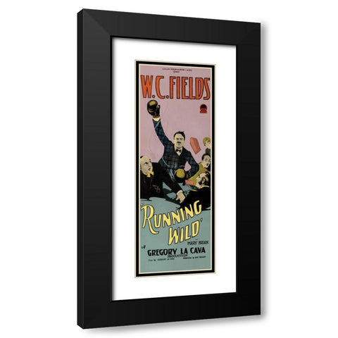 Movie Poster: W.C. Fields - Running Wild Black Modern Wood Framed Art Print with Double Matting by Illustrator, Unknown 20th Century American