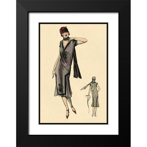 Come Hither Black Modern Wood Framed Art Print with Double Matting by Vintage Fashion
