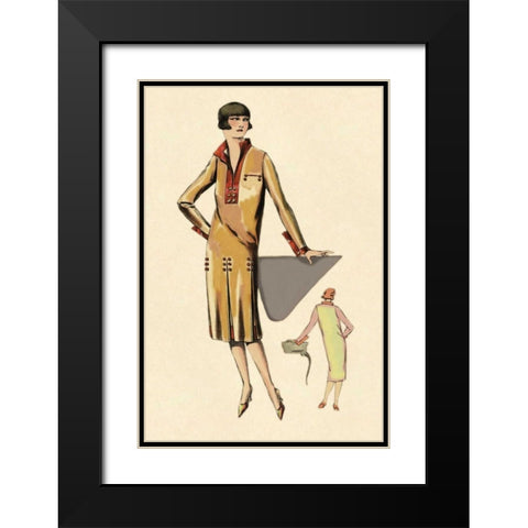 The Geometry of Fashion Black Modern Wood Framed Art Print with Double Matting by Vintage Fashion