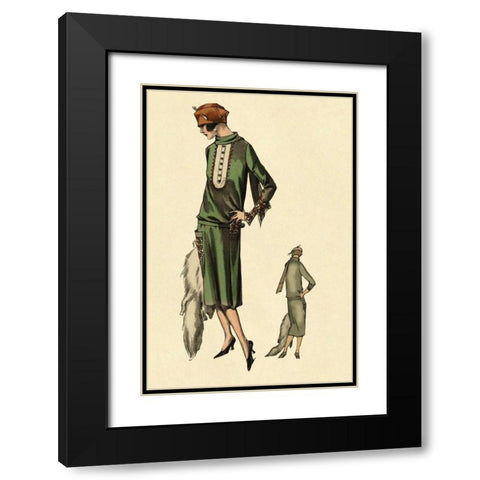 With Stole Black Modern Wood Framed Art Print with Double Matting by Vintage Fashion