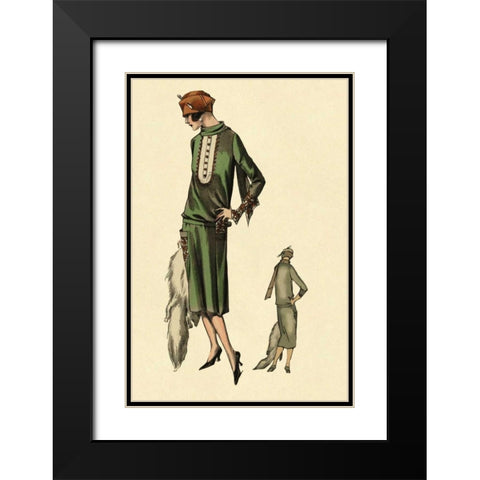With Stole Black Modern Wood Framed Art Print with Double Matting by Vintage Fashion