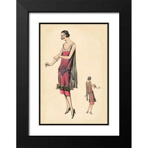 Raven-Haired Black Modern Wood Framed Art Print with Double Matting by Vintage Fashion