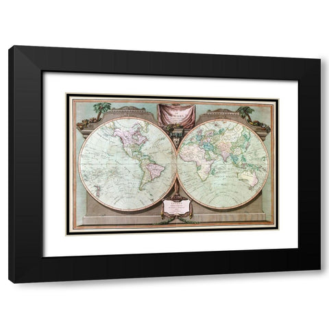 Imperial Sheet Atlas Black Modern Wood Framed Art Print with Double Matting by Robert Laurie and James Whittle,