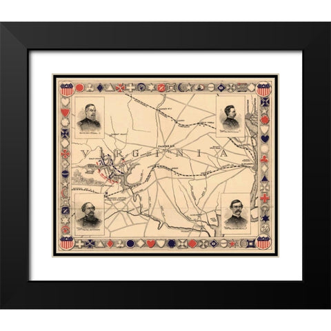 First Battle of Bull Run - Manassas Black Modern Wood Framed Art Print with Double Matting by Unknown
