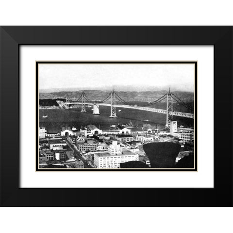 Oakland Bay Bridge, San Francisco, CA #2 Black Modern Wood Framed Art Print with Double Matting by Vintage San Francisco