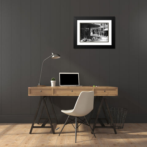 Old Chinatown, San Francisco, CA Black Modern Wood Framed Art Print with Double Matting by Vintage San Francisco