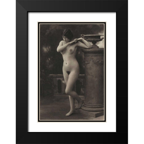 Figure, Column, Vase Black Modern Wood Framed Art Print with Double Matting by Vintage Nudes