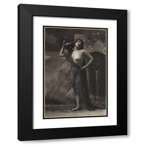 Loves Handmaiden Black Modern Wood Framed Art Print with Double Matting by Vintage Nudes