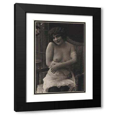 Proof of Love Black Modern Wood Framed Art Print with Double Matting by Vintage Nudes