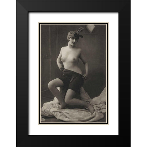 The Intimacy of the Powder Room Black Modern Wood Framed Art Print with Double Matting by Vintage Nudes