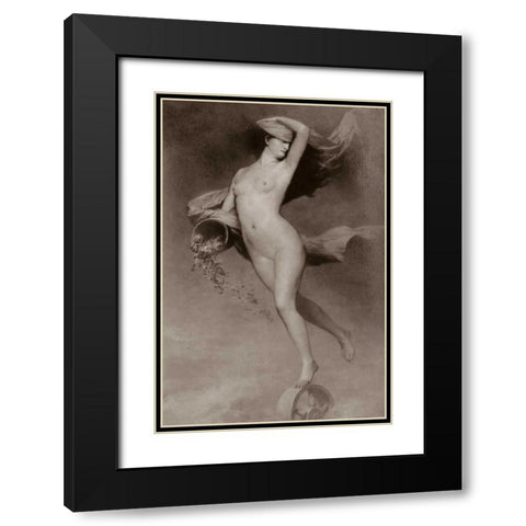 Goddess Nude Black Modern Wood Framed Art Print with Double Matting by Vintage Nudes