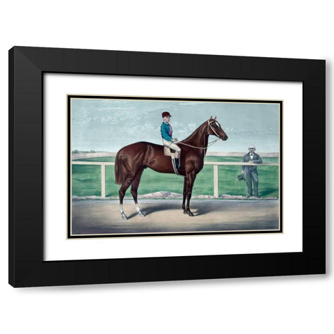 Ready for the signal Black Modern Wood Framed Art Print with Double Matting by Currier and Ives