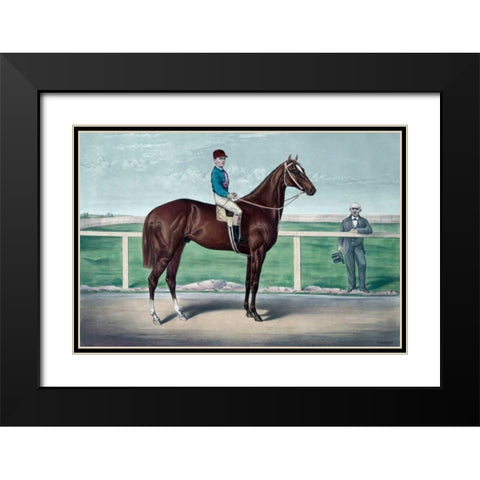 Ready for the signal Black Modern Wood Framed Art Print with Double Matting by Currier and Ives