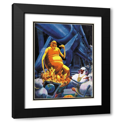 As Mars Sees Us Black Modern Wood Framed Art Print with Double Matting by Retrosci-fi