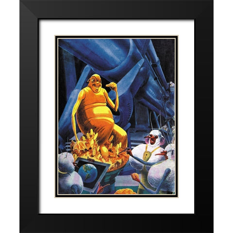 As Mars Sees Us Black Modern Wood Framed Art Print with Double Matting by Retrosci-fi