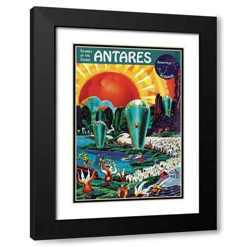 Retrosci-fi: Stories of the Stars - Antares Black Modern Wood Framed Art Print with Double Matting by Paul, Frank R.