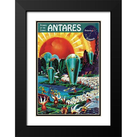 Retrosci-fi: Stories of the Stars - Antares Black Modern Wood Framed Art Print with Double Matting by Paul, Frank R.