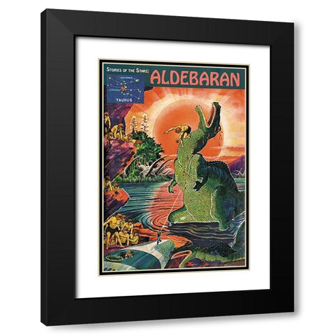 Retrosci-fi: Stories of the Stars...Aldebaran Black Modern Wood Framed Art Print with Double Matting by Paul, Frank R.