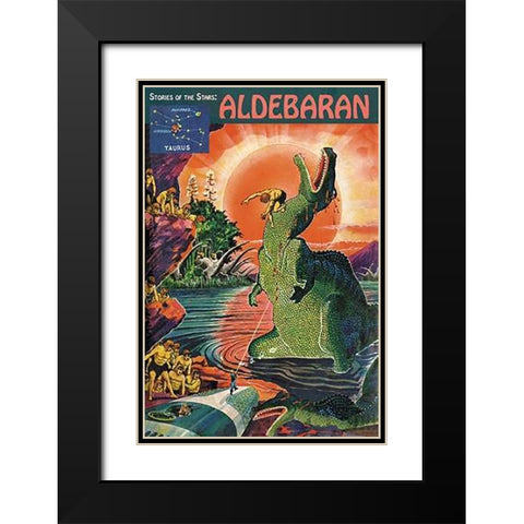 Retrosci-fi: Stories of the Stars...Aldebaran Black Modern Wood Framed Art Print with Double Matting by Paul, Frank R.