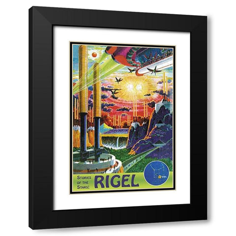 Retrosci-fi: Stories of the Star... Rigel Black Modern Wood Framed Art Print with Double Matting by Paul, Frank R.