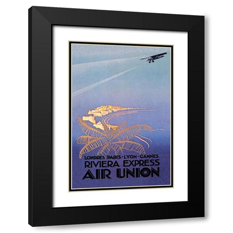 Riviera Express Air Union Black Modern Wood Framed Art Print with Double Matting by Maurus, E.