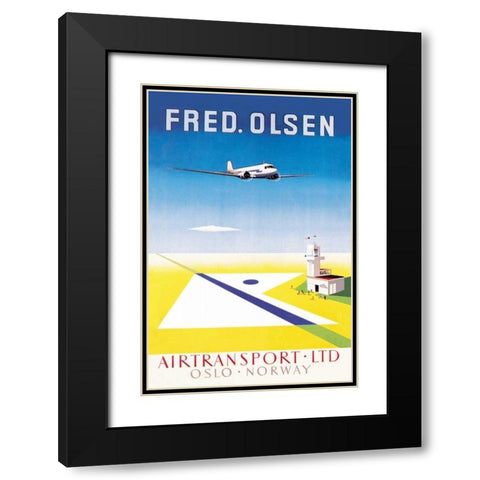 Fred. Olsen Airtransport Ltd. Oslo - Norway Black Modern Wood Framed Art Print with Double Matting by Unknown