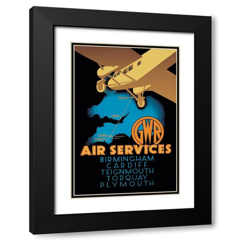 GWR Air Services Black Modern Wood Framed Art Print with Double Matting by Ralph,