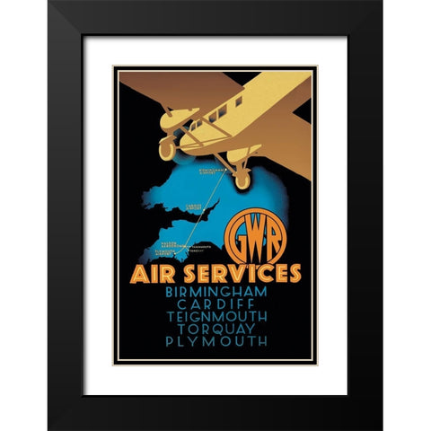 GWR Air Services Black Modern Wood Framed Art Print with Double Matting by Ralph,